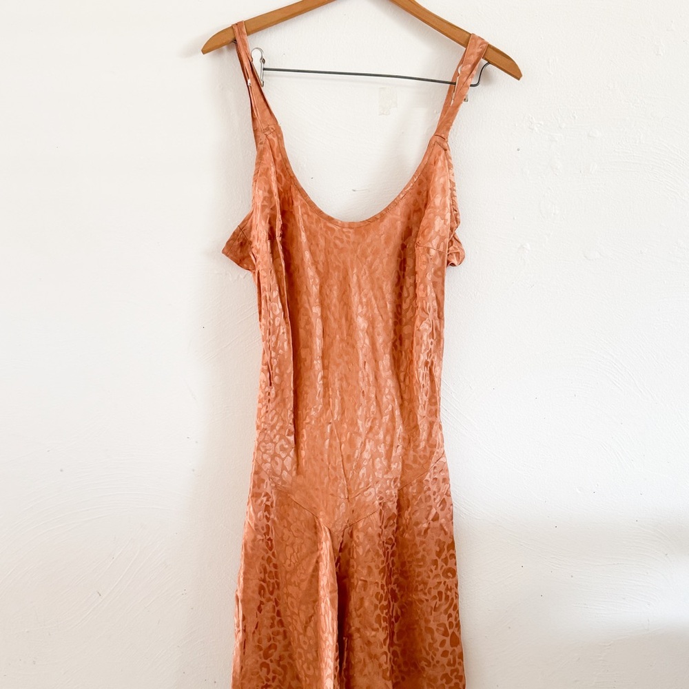 Amuse Society rust orange Leopard Print Sleeveless Dress